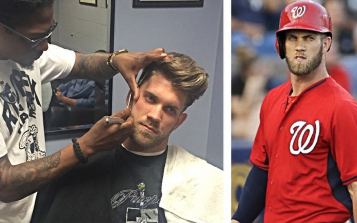 DeJuan cuts Bryce Harper's hair