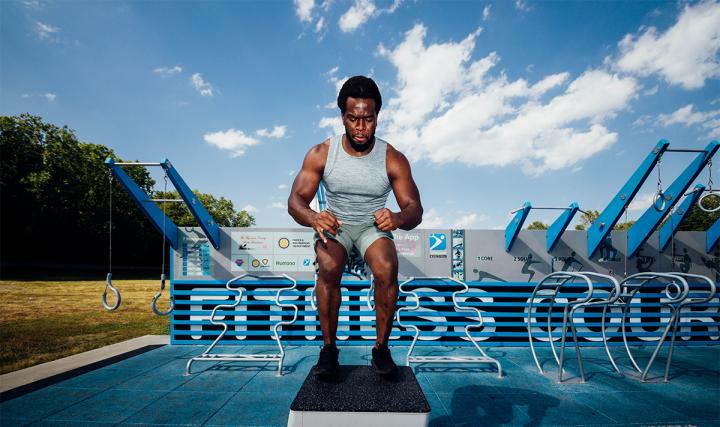 Godfrey Echekwu exercising.