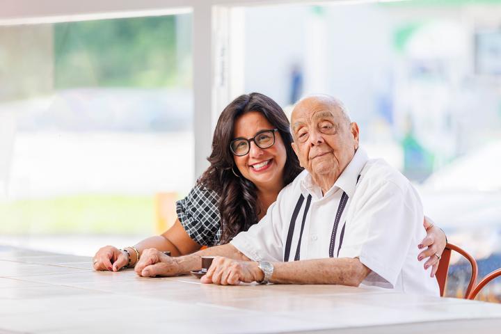 Noedia Kuhnert with her father.