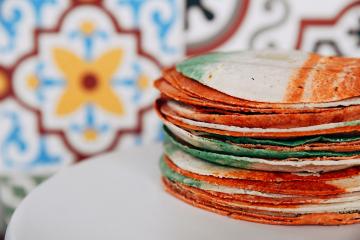 Stack of Yoli tortillas