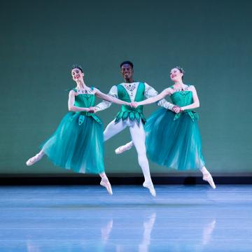Three ballet dancers perform at the Kauffman Performing Arts Center